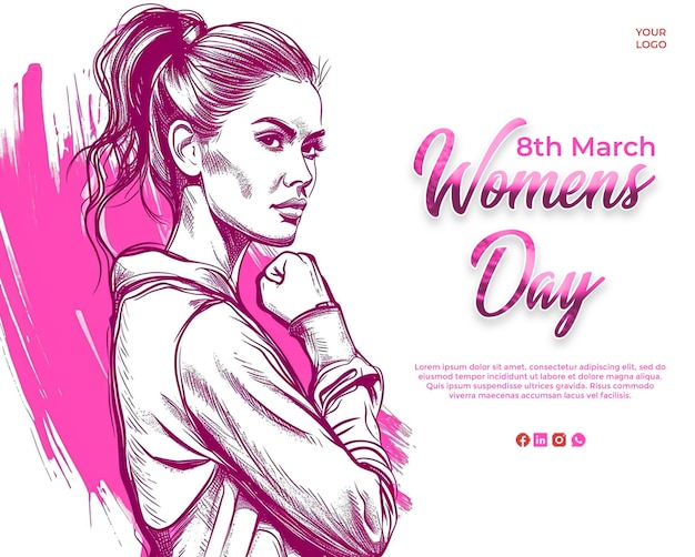 Happy international womens day social media post design template psd