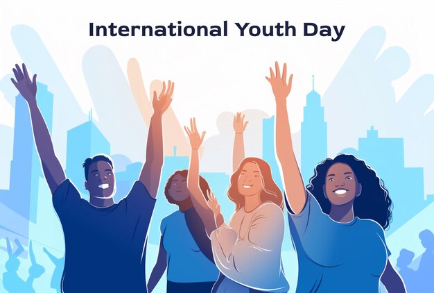 PSD happy international youth day background