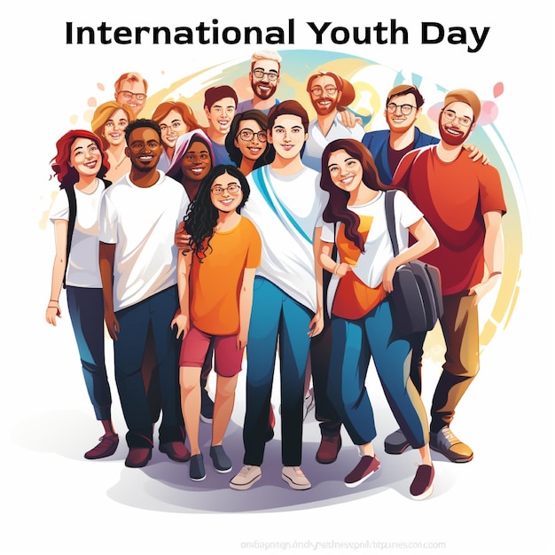 PSD happy international youth day background