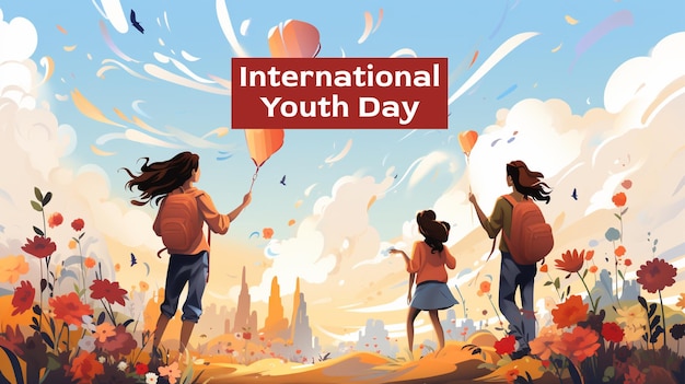 PSD happy international youth day background