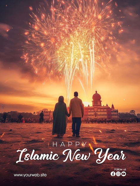 PSD happy islamic new year poster 1 muharram 1445 hijriyah