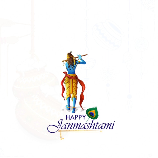 PSD happy janmashtami digital poster