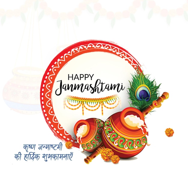 PSD happy janmashtami digital poster