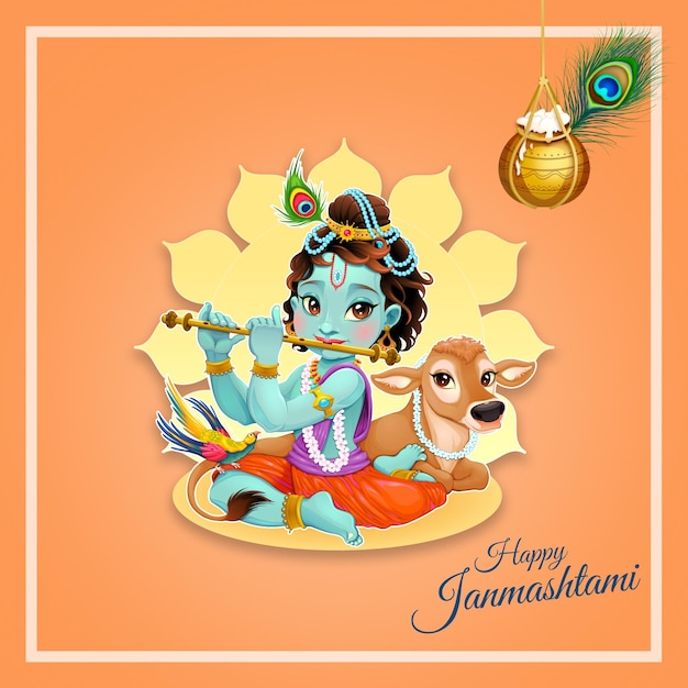 PSD happy janmashtami social media post