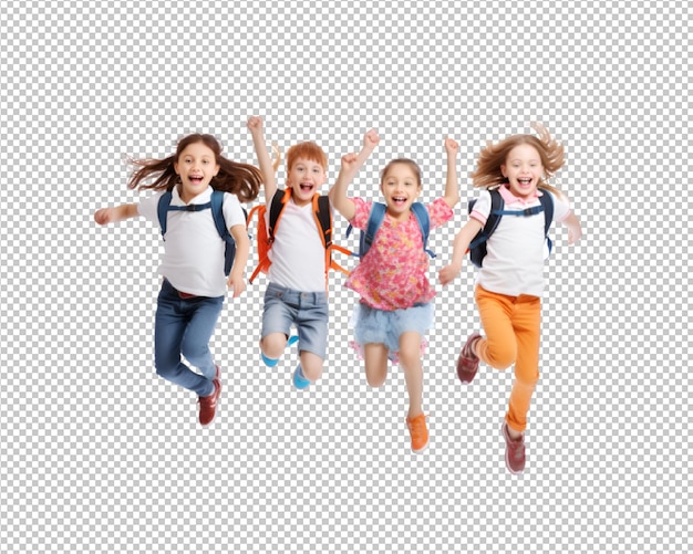 PSD happy and joyful children on transparent background