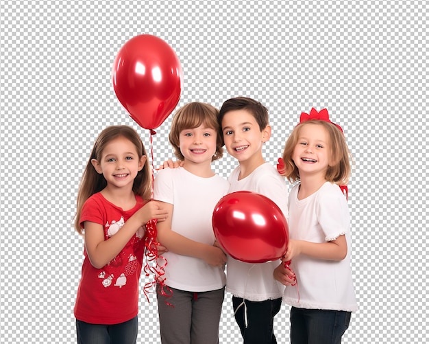 Happy and joyful children on transparent background