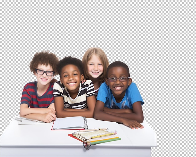 PSD happy and joyful children on transparent background