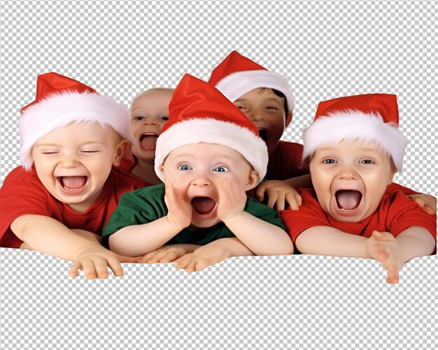 PSD happy and joyful children on transparent background