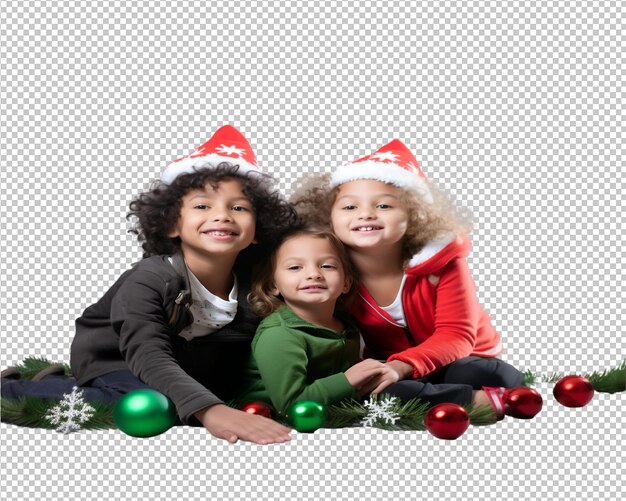 PSD happy and joyful children on transparent background