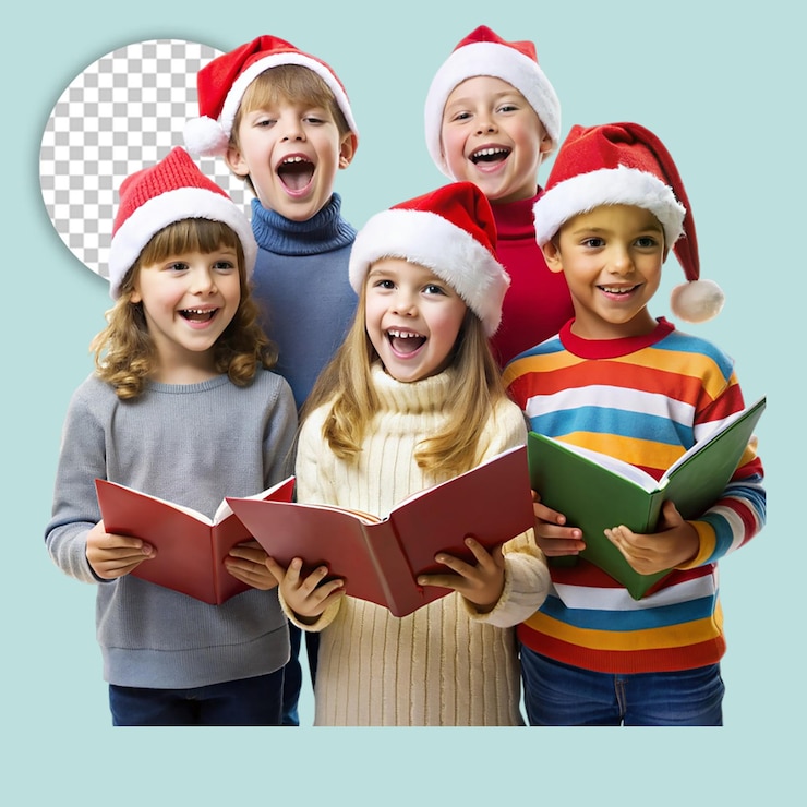 PSD happy and joyful children on transparent background