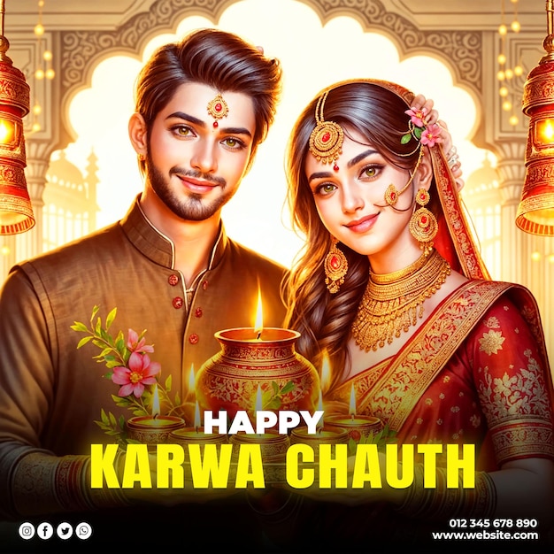 PSD happy karwa chauth festival social media post