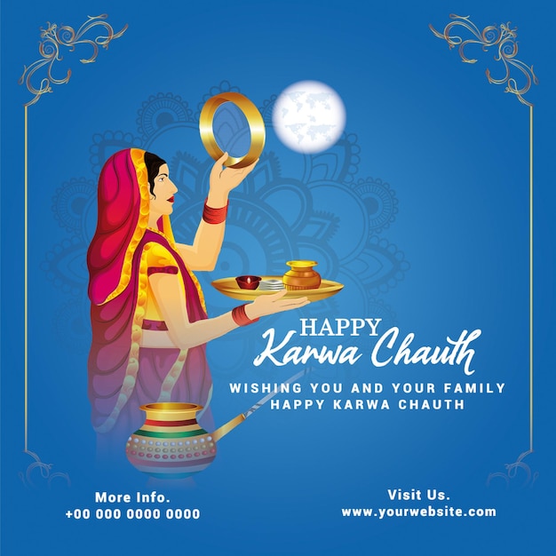 Happy karwa chauth template