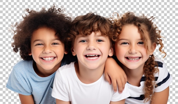 Happy kids having fun isolated on transparent background