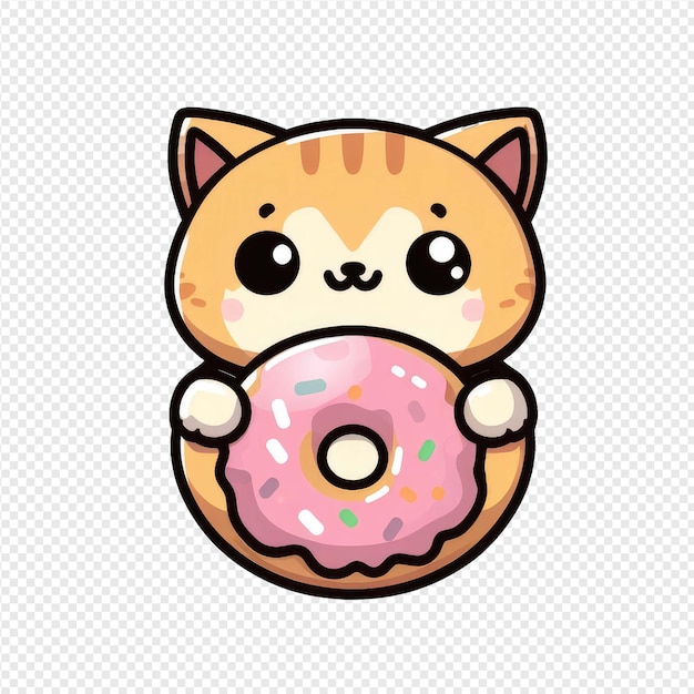 PSD happy kitty png sticker