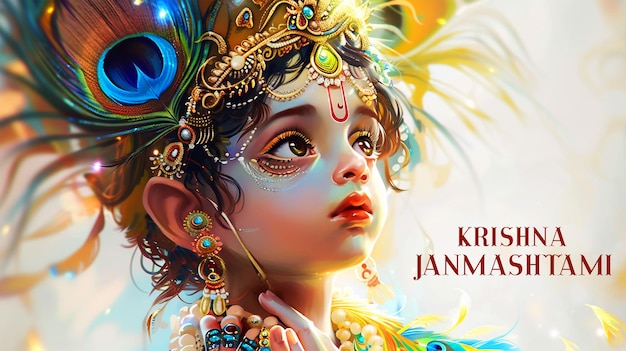 Happy Krishna Janmashtami Koncepcja Projektowania Plakatów Mediów Społecznościowych