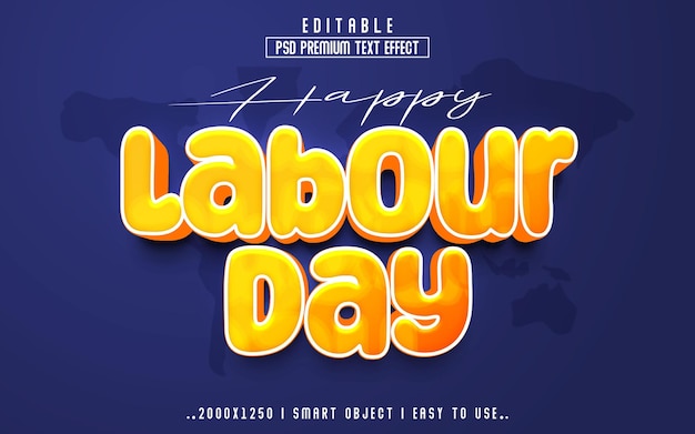 PSD happy labor day 3d effect style