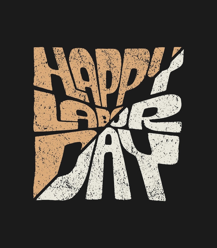 PSD happy labor day retro typography