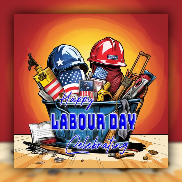 PSD happy labour day background