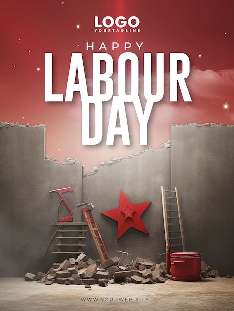 Happy labour day social media poster design