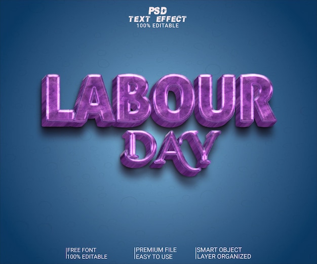 Happy labour day text Effects