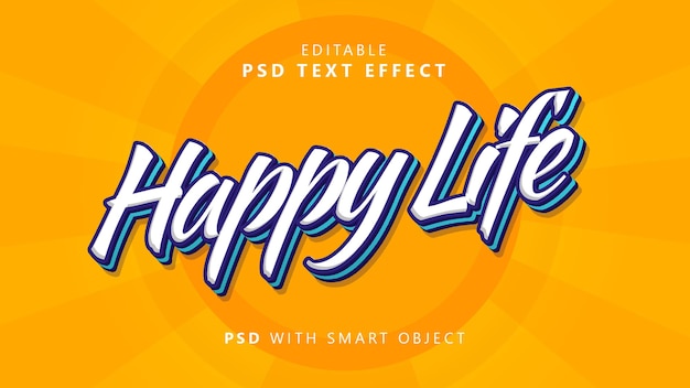 Happy life text effect