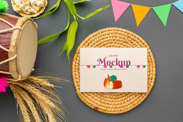 Happy lohri concept mock-up