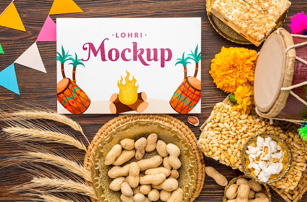 Happy lohri concept mock-up