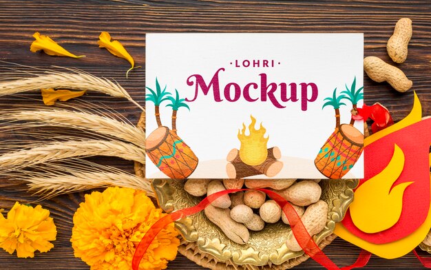 Макет концепции happy lohri