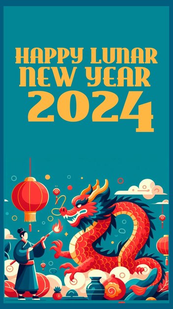 PSD happy lunar new year 2024 post instagram