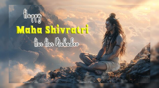 Happy maha shivratri hindu festival celebration traditional background