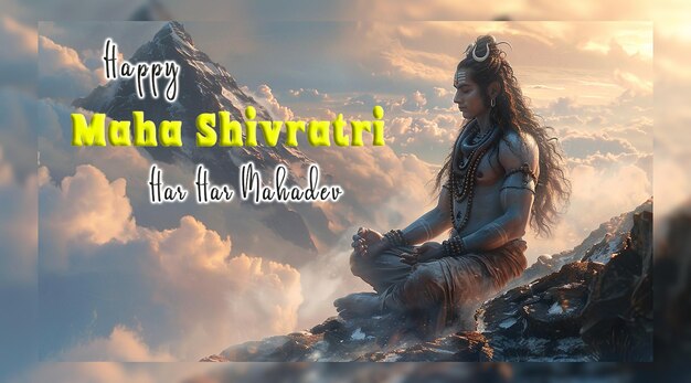 Happy maha shivratri hindu festival celebration traditional background