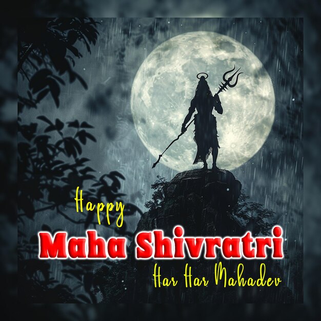 PSD happy maha shivratri hindu festival celebration traditional background