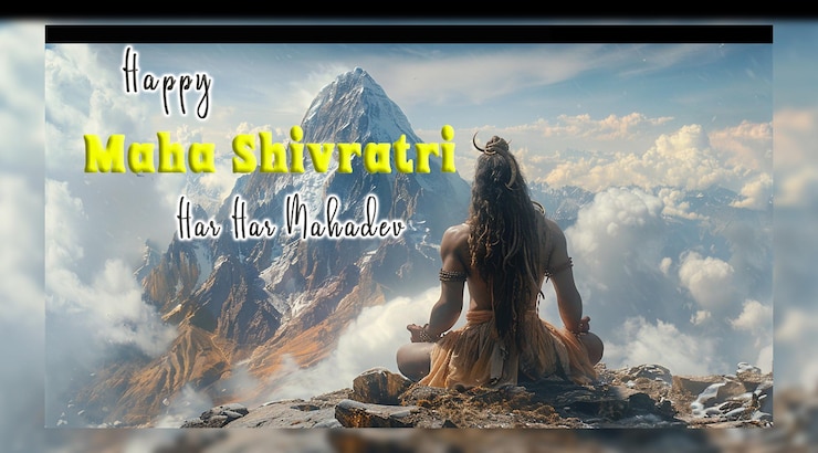 PSD महा शिवरात्रि हिंदू त्योहार के जश्न की पारंपरिक बैकग्राउंड की शुभकामनाएँ