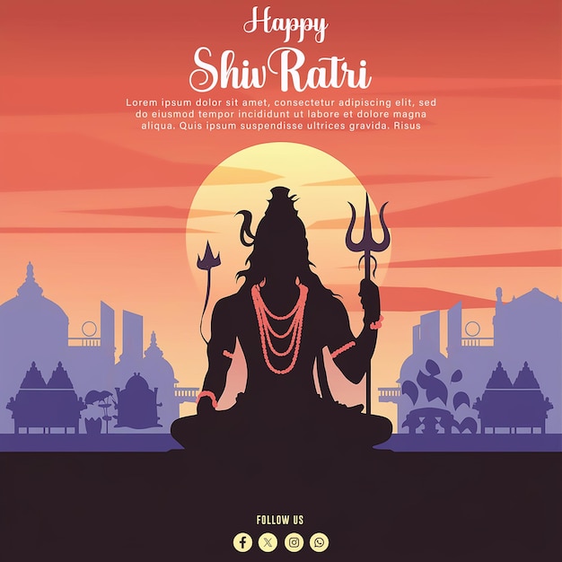 祝你快樂的Maha Shivratri Instagram帖子社交媒體帖子模板