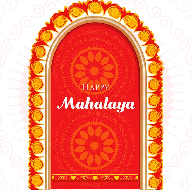 PSD happy mahalaya bengali festiwal kreatywny projekt szablonu shubho mahalaya navaratri durga puja