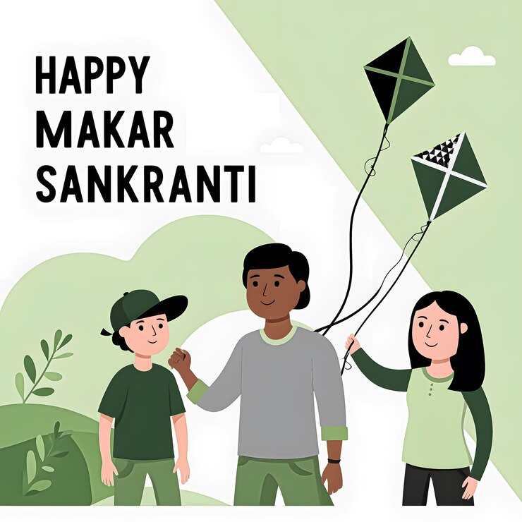 PSD happy makar sankranti creative design new banner for social media post and website