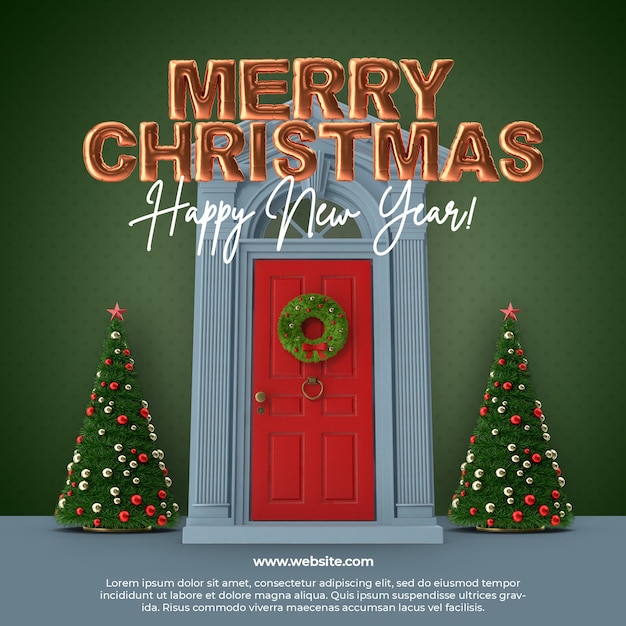 PSD happy merry christmas flash sale discount promotion social media post
