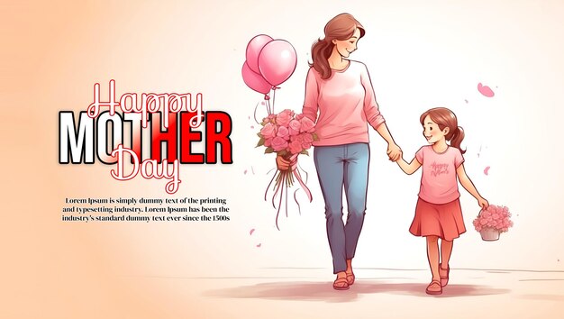 PSD happy mother's day banner sui social media