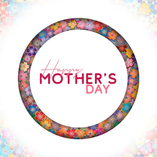 PSD happy mother's day floral design beautiful flowers