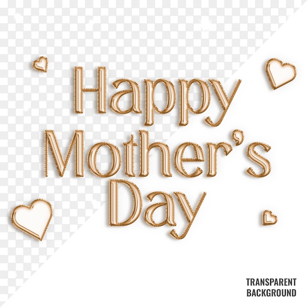 happy mother's day gold balloon transparent psd happy mother's day concept