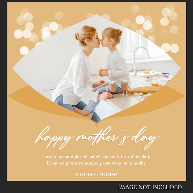 PSD happy mother’s day greeting instagram post template