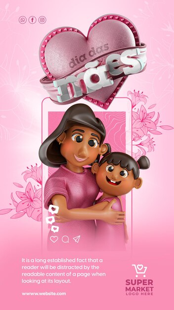 Happy Mother's Day instagram post template Premium Psd