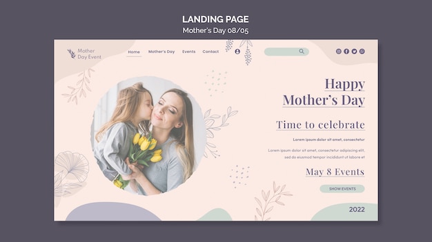 Happy mother's day landing page