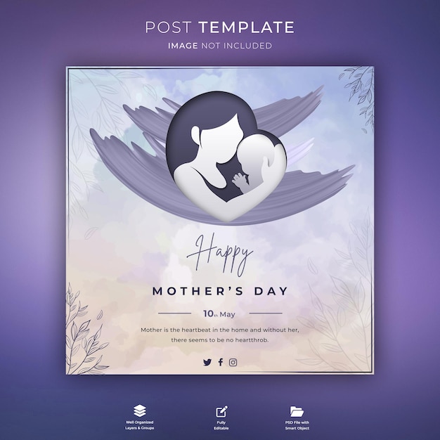 PSD happy mother's day poster template