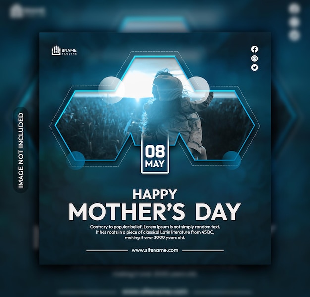 Happy mother's day social media instagram post banner template