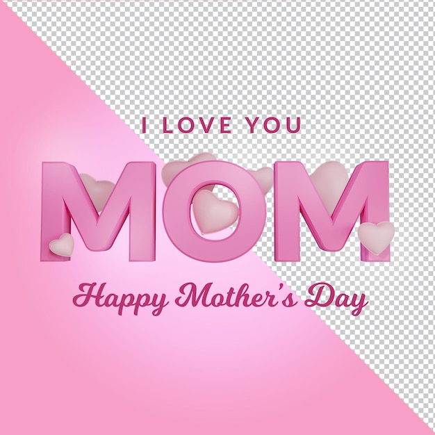 Happy Mothers Day 3D Render