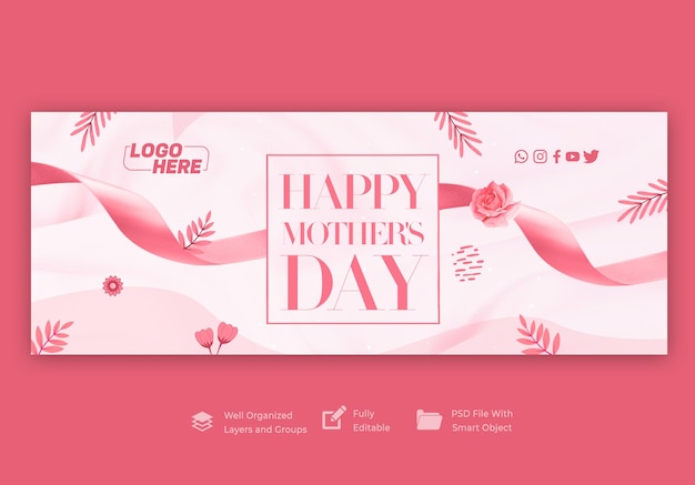 Happy mothers day banner flower