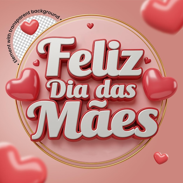happy mothers day celebration with hearts