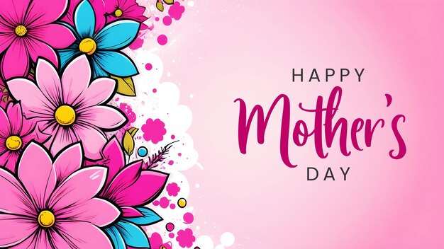 PSD modello di progettazione di happy mothers day con sfondo ai