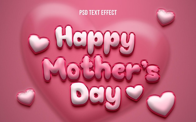 PSD happy mothers day editable text effect